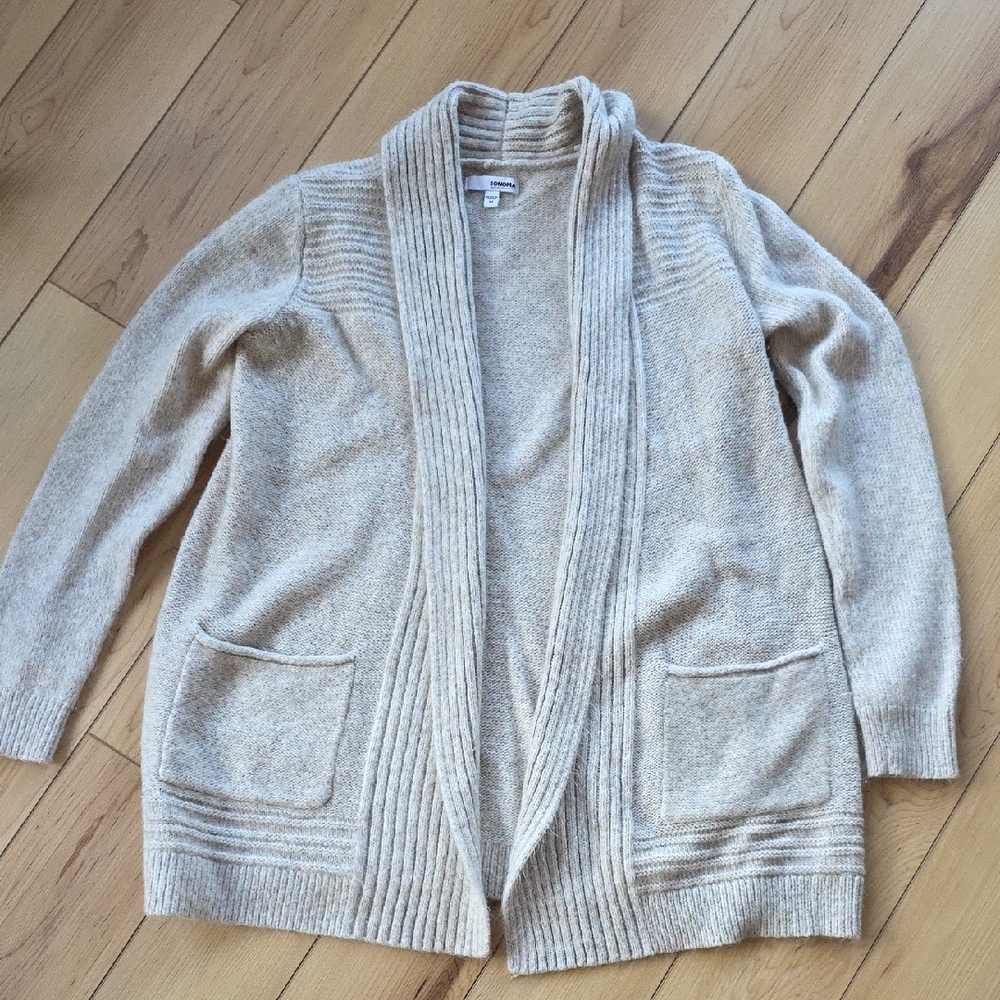 Sonoma Cream Open Front Cardigan Sweater